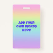 Gepersonaliseerde pasteelregenbooggradiëntkaart badge (Achterkant)