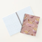 Gepersonaliseerde Pastel Apple Cinnamon Tea Patter Notitieboek (Binnen)