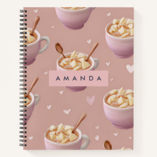 Gepersonaliseerde Pastel Apple Cinnamon Tea Patter Notitieboek