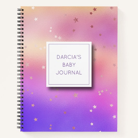 Gepersonaliseerde Pastel Baby Journal Notitieboek (Voorkant)
