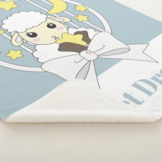 Gepersonaliseerde Pastel Blauw Schattige Kleine Sc Sherpa Deken (3/4)