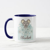 Gepersonaliseerde Pastel Blauw Schattige Koala Bee Mok (Links)