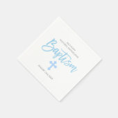 Gepersonaliseerde Pastel Blauw Wit Jongen Kruis Do Servetten (Hoek)