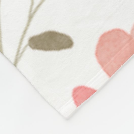 Gepersonaliseerde Pastel Bloemen Fleece Deken (Hoek)