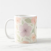 Gepersonaliseerde Pastel Bloemen Mok met Monogram (Links)