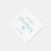 Gepersonaliseerde Pastel Blue Boy Cross CHRISTENIN Servet (Hoek)