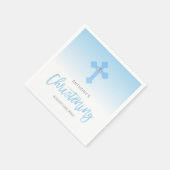 Gepersonaliseerde Pastel Blue Boy Cross CHRISTENIN Servet (Hoek)