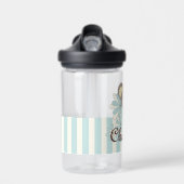 Gepersonaliseerde Pastel Blue Stripe Schattige Koa Waterfles (Voorkant)