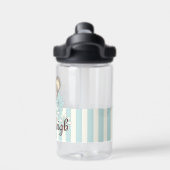 Gepersonaliseerde Pastel Blue Stripe Schattige Koa Waterfles (Achterkant)