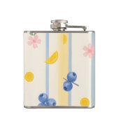 Gepersonaliseerde Pastel Blueberry & Lemon Patroon Heupfles (Achterkant)