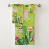 Gepersonaliseerde pastel cactus bad handdoek (Insitu)