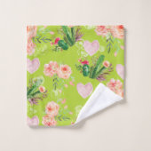 Gepersonaliseerde pastel cactus bad handdoek (Wasdoekje)