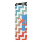 Gepersonaliseerde Pastel chevron Thermische Tumble Thermosbeker (Gedraaid links)