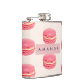 Gepersonaliseerde Pastel Chic Roze Macaron Patroon Heupfles (Rechts)
