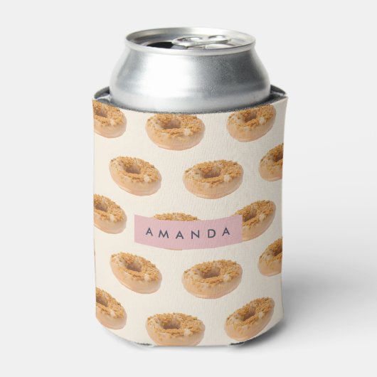 Gepersonaliseerde Pastel Donut Sprinkle Pattern Blikjeskoeler (Blikje Voorkant)