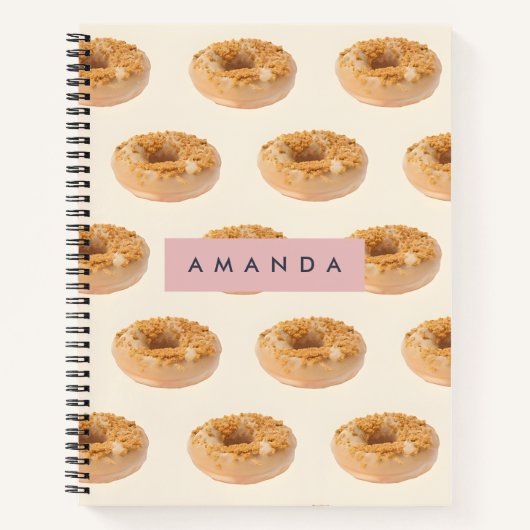 Gepersonaliseerde Pastel Donut Sprinkle Pattern Notitieboek (Voorkant)