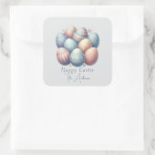 Gepersonaliseerde Pastel Easter Egg Square Sticker (Tas)