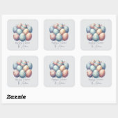 Gepersonaliseerde Pastel Easter Egg Square Sticker (Vel)