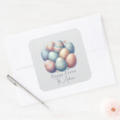 Gepersonaliseerde Pastel Easter Egg Square Sticker (Envelop)