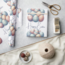 Gepersonaliseerde Pastel Easter Egg Wrapping Paper