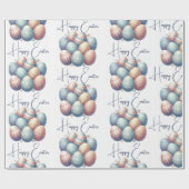 Gepersonaliseerde Pastel Easter Egg Wrapping Paper Cadeaupapier (Vlak)