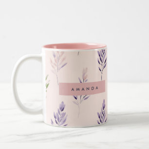 Gepersonaliseerde Pastel Elegante Lavendel Pastel Tweekleurige Koffiemok