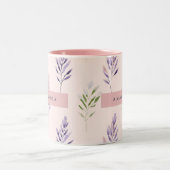 Gepersonaliseerde Pastel Elegante Lavendel Pastel Tweekleurige Koffiemok (Center)