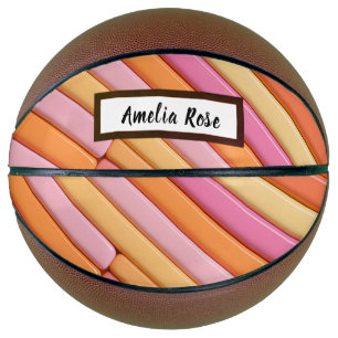 Gepersonaliseerde pastel geometrisch Abstract Basketbal