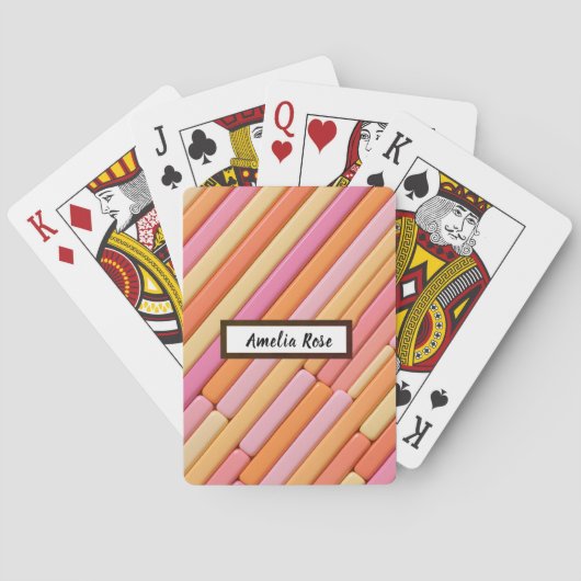 Gepersonaliseerde pastel geometrisch Abstract Pokerkaarten (Achterkant)