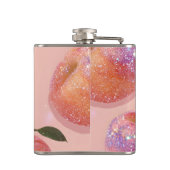 Gepersonaliseerde Pastel Glitter Perzik Stijl Heupfles (Achterkant)