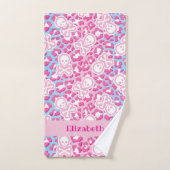 Gepersonaliseerde Pastel Gothic Luipaard Print Jol Bad Handdoek (Handdoek)