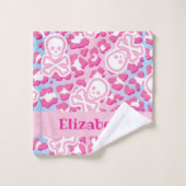 Gepersonaliseerde Pastel Gothic Luipaard Print Jol Bad Handdoek (Wasdoekje)
