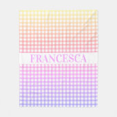 Gepersonaliseerde Pastel Gradient Gingham Deken Ro (Voorkant)
