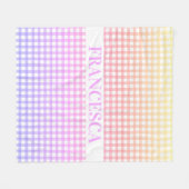 Gepersonaliseerde Pastel Gradient Gingham Deken Ro (Voorkant (Horizontaal))