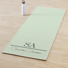 Gepersonaliseerde Pastel Green Mint Yoga Mat