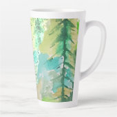 Gepersonaliseerde Pastel Groene Abstracte Boom Wat Latte Mok (Rechts)