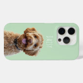 Gepersonaliseerde Pastel Groene Hond Foto Case-Mate iPhone Case (Achterkant (horizontaal))
