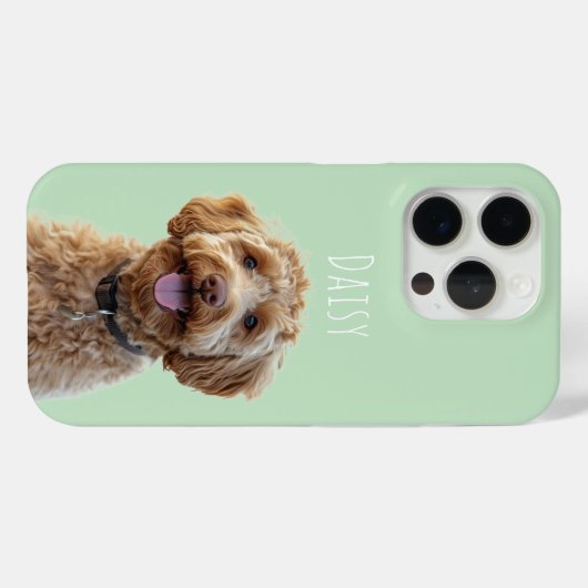 Gepersonaliseerde Pastel Groene Hond Foto Case-Mate iPhone Case (Achterkant (horizontaal))