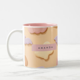 Gepersonaliseerde Pastel Halloween Cookie Ghost Ba Tweekleurige Koffiemok