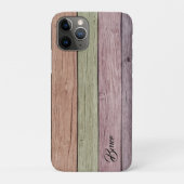 Gepersonaliseerde pastel houten plank Case-Mate iPhone case (Achterkant)