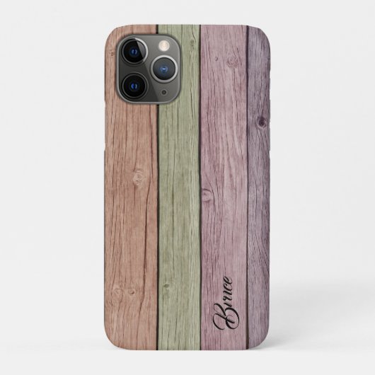 Gepersonaliseerde pastel houten plank Case-Mate iPhone case (Achterkant)