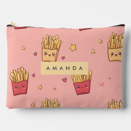 Gepersonaliseerde pastel kawaii frietpatroon etui (Voorkant)