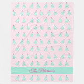 Gepersonaliseerde Pastel Kerst Gooi Deken (Voorkant)