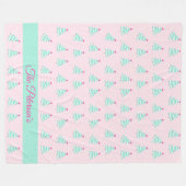 Gepersonaliseerde Pastel Kerst Gooi Deken (Voorkant (Horizontaal))
