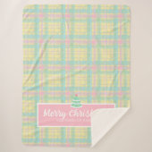 Gepersonaliseerde Pastel Kerstmis Sherpa Deken (Voorkant)