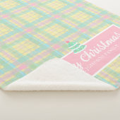 Gepersonaliseerde Pastel Kerstmis Sherpa Deken (3/4)