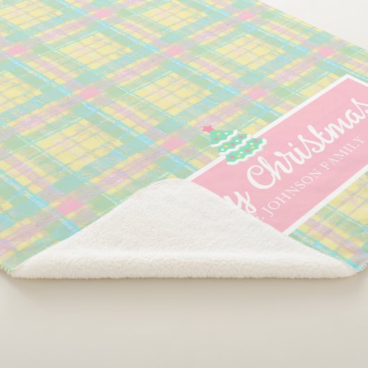 Gepersonaliseerde Pastel Kerstmis Sherpa Deken (3/4)
