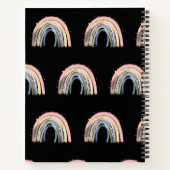 Gepersonaliseerde pastel kleur regenboog patroon notitieboek (Achterkant)