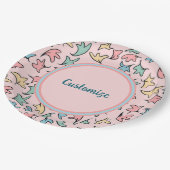 Gepersonaliseerde pastel laat roze papieren bordje (Gekanteld)