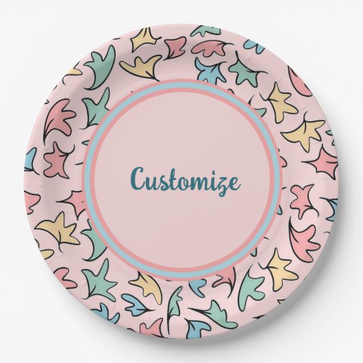 Gepersonaliseerde pastel laat roze papieren bordje (Voorkant)